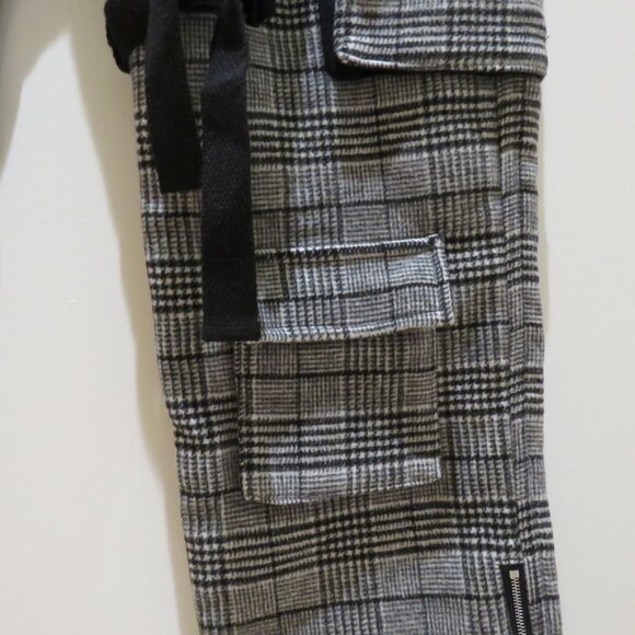 KRUGER Made in Japan Wool Blend Plaid Cargo Buckle Pants Street Avant Garde Sz M - Picture 5 of 16